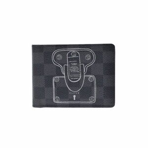 Louis Vuitton Graphite Black Portefeuille Wallet Gray Bi fold